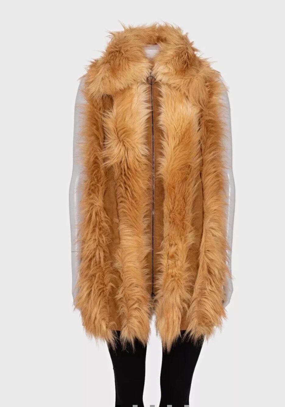 NWT Stella McCartney Orange Faux Fur Vest Size S